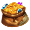 bigger the loot chamber of riches treasure sack symbol