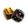 black lounge bell link dice symbol