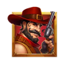 blazing bullets hold and win cowboy symbol