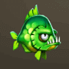 blazing piranhas lock n win green fish symbol