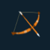blue samurai bowandarrow symbol