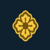 blue samurai yellow symbol