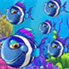 captain shark swarm of fish symbol