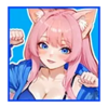cat waifu pink cat symbol