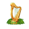 celtic bash lucky clover hold and spin harp symbol