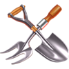 chicken burst extra gardening tools symbol