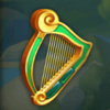clover the rainbow harp symbol