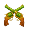 cowboy panda hold and win guns symbol