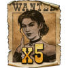 dead or alive 3 wanted wild 5 symbol