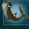 deep oceans grey fish symbol