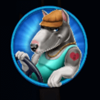 dog heist shift n win blue dog symbol