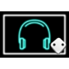 dopamine rush dice neon headphones symbol