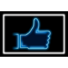 dopamine rush neon thumbs up symbol