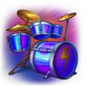 dr rock and frozen monkey drum set symbol