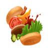 extra super hot bbq burger symbol