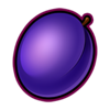 fancy fruits flaming link plum symbol
