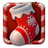 festive emerald christmas stocking symbol