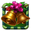 festive emerald golden bells symbol