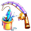 fishin the biggest gold fishing rod symbol