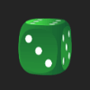 flashing dice green dice symbol