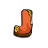 fortune of flint back for gold letter j symbol