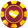 gold gold gold hold and win heart symbol