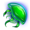gold of sirens green jellyfish symbol