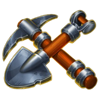 gold strike express pickaxe shovel symbol