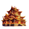 golden phoenix rings of fortune chinese temple symbol