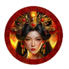 golden phoenix rings of fortune princess portrait symbol
