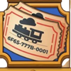 golden railway journey ticket symbol