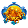 great golden lion drum symbol