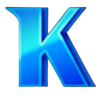 great hook hold and win letter k symbol