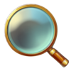 great hook hold and win magnifying glass symbol