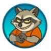 happy prison racoon symbol