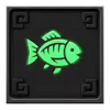 heart of tiki green fish symbol