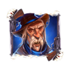 high noon duel blue man symbol
