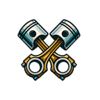 hot rod hog crossed pistons symbol