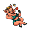hot rod hog pin up pig symbol
