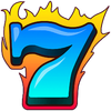 hot triple seven flaming blue seven symbol