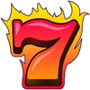 hot triple seven flaming red seven symbol