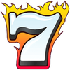 hot triple seven flaming white seven symbol