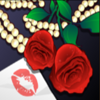 lady in red roses symbol