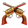 legendary lawman cash em all crossed revolvers symbol