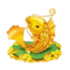 lion link prosperous rooster fish symbol