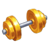 lucky dumbbells gold dumbbell symbol