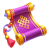 lucky fortune tree purple scroll symbol