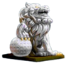 lucky golden dice statue symbol