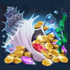 mermaids wealth gold coins symbol