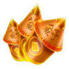 mooncake dragons hold and win firework rockets symbol